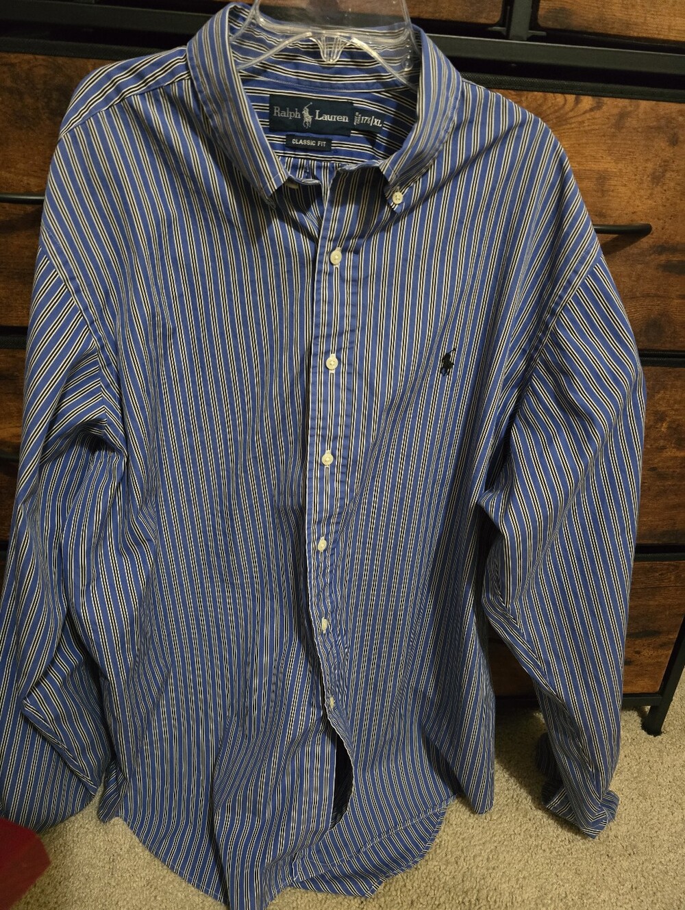 Ralph Lauren Classic Fit Blue Striped Button-Down Shirt